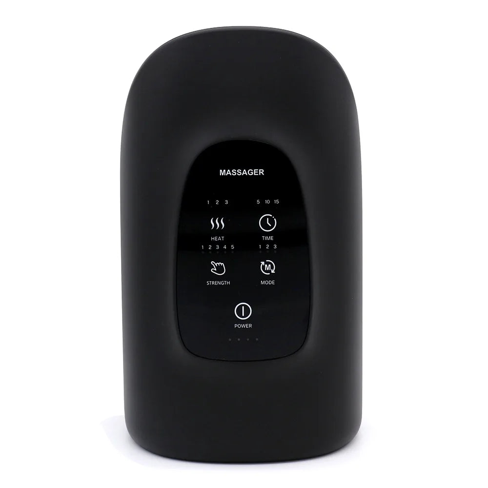 Black Wireless Hand Massager, showcasing its sleek design and functionality.