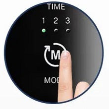 Selecting airbag massage mode by pressing airbag button on the hand massager.
