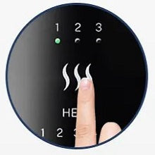 Setting heating temperature for the hand massager by pressing heating button.